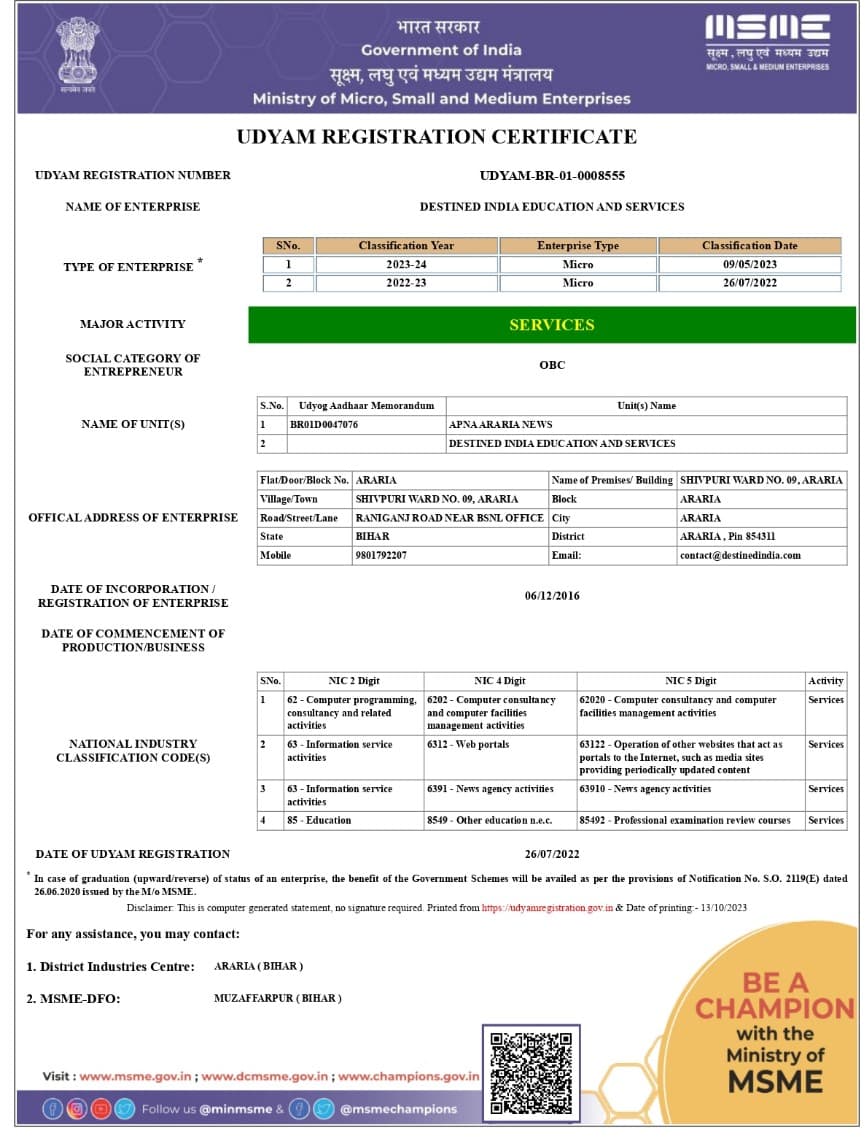 Certificate Of Incorporatopn